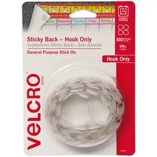 VELCRO USA 075967902049 — VELCRO® Brand Sticky Back Circles, 5/8in Circles, White, 100ct - Adheres to smooth surfaces with a simple peel and stick application.