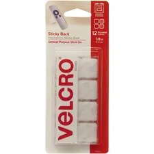 VELCRO USA VEK 90073 - VELCRO Brand Sticky Back Squares, 78in Squares, White, 12ct 