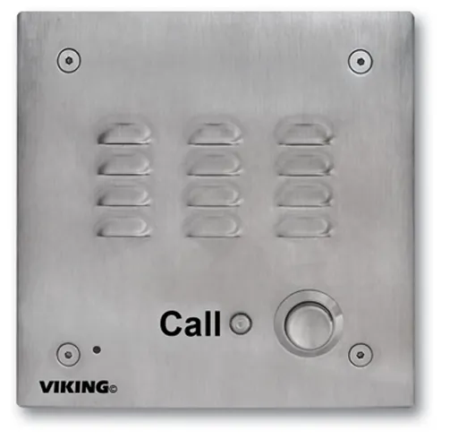 Viking Electronics VK-E-30-IP-EWP — VoIP Stainless Steel Handsfree Speaker Phone Vandal Resistant 14 Gauge Louvered Stainless Steel Flush Mount with Included Rough-In Box or Surface Mount with an Optional VE-5x5 with Enhanced Weather Protection (EWP)