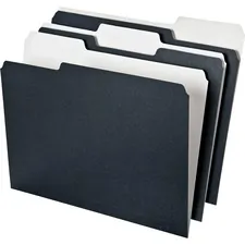TOPS BUSINESS FORMS PFX 16101 — Pendaflex 1/3 Tab Cut Recycled Top Tab File Folder - Top Tab Location - Assorted Position Tab Position - Black, White - 100% Recycled - 50 / Pack