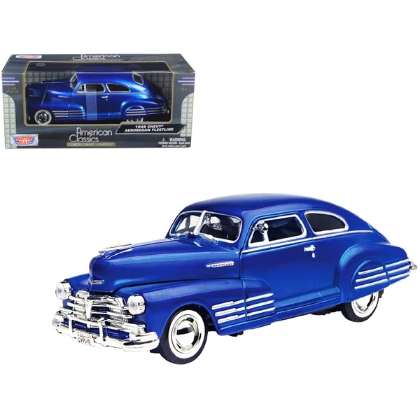 Motormax 73266bl — 1948 Chevrolet Aerosedan Fleetline Diecast Model - Dark Red