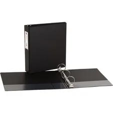 Avery Dennison AVE 04501 — Avery® Economy Binder - 2 Binder Capacity - Letter - 8 1/2 x 11 Sheet Size - 375 Sheet Capacity - 3 x Round Ring Fastener(s) - 2 Internal Pocket(s) - Vinyl - Black - 1.05 lb - Recycled - Label Holder, Exposed Rivet, Non Locking Mechanism - 1 Each