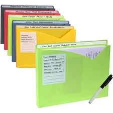 C-LINE 63160 — C-Line Write-On Poly File Jackets - Assorted Colors, 11 X 8-1/2, 10/PK, 63160