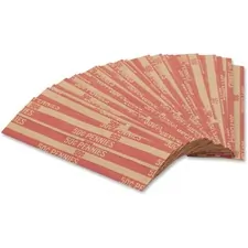 PAPR PRODUCTS 30001 — PAP-R Flat Coin Wrappers - Total $0.50 in 50 Coins of 1? Denomination - Heavy Duty - Paper - Red