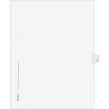 Avery Dennison AVE 11924 — Avery® Individual Legal Exhibit Dividers - Avery Style - Unpunched - 25 x Divider(s) - 25 Printed Tab(s) - Digit - 14 - 1 Tab(s)/Set - 8.5 Divider Width x 11 Divider Length - Letter - White Paper Divider - White Tab(s) - 25 / Pack