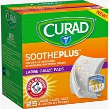 MEDLINE INDUSTRIES INC MII CUR204425AH — Curad SoothePlus Medium Non-stick Pads - 4 x 4 - 25/Box - White