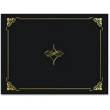 GEOGRAPHICS GEO 47840 — Geographics Letter Recycled Certificate Holder - 8 1/2 x 11 - Linen - Black, Gold - 30% Recycled - 5 / Pack