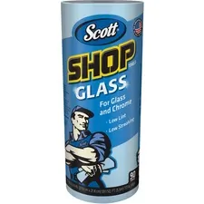 KIMBERLY CLARK KCC 32896 — Scott Glass Cleaning Shop Towels - 90 Sheets/Roll - Blue - Low Linting, Absorbent, Perforated - For Glass Cleaning, Windshield, Window, Mirror - 1080 / Carton