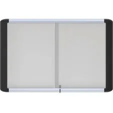 BI-SILQUE VISUAL COMMUNICATION PRODUCTS BVC VT770109630 — MasterVision Sliding Door Enclosed Porcelain Board - 72 (6 ft) Width x 48 (4 ft) Height - Porcelain Steel Surface - Aluminum Frame - Rectangle - Assembly Required - 1 Each