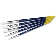 DIXON TICONDEROGA CO. DIX 94005 — Dixon Multipurpose Hobby Brush Set - 5 Brush(es) - Assorted Wood Red Handle - Aluminum Ferrule