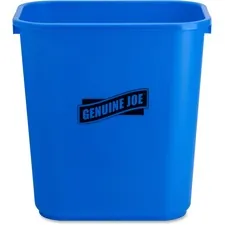 Genuine Joe GJO 57257 — Joe 28-1/2 quart Recycle Wastebasket - 7.13 gal Capacity - Rectangular - 15 Height x 14.5 Width x 10.5 Depth - Blue, White - 1 Each