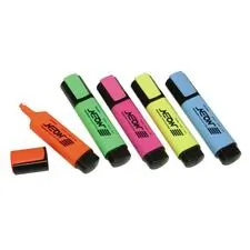 National Industries For the Blind 7520014636556 — SKILCRAFT Chisel Point Flat Highlighter - Chisel Marker Point Style - Fluorescent Green, Fluorescent Orange, Fluorescent Blue, Fluorescent Pink, Fluorescent Yellow - 5 / Set