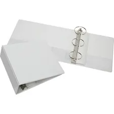 National Industries For the Blind 7510015104866 — SKILCRAFT Rigid Loose-leaf 3-Ring Binder - 3 Binder Capacity - Letter - 8 1/2 x 11 Sheet Size - 3 x Round Ring Fastener(s) - Inside Front & Back Pocket(s) - Vinyl - White - Recycled - Clear Overlay, Heavy Duty, Tear Resistant, Crack Resistant - 1 Each