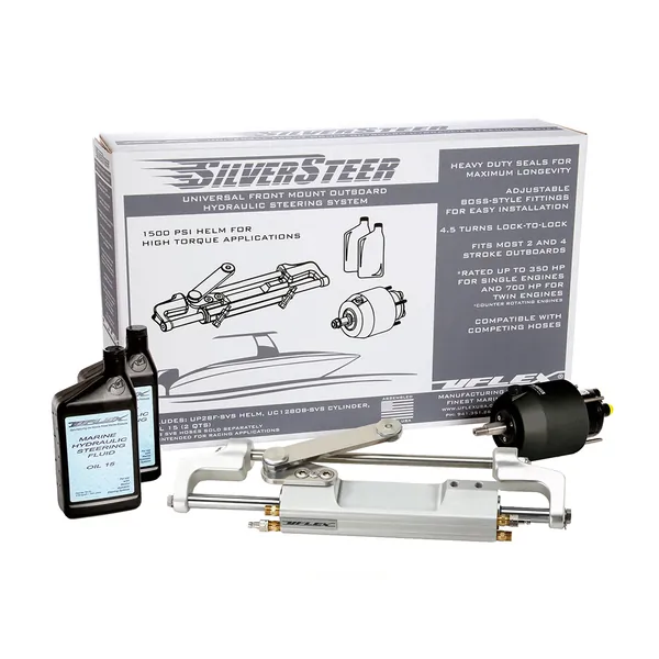 Uflex USA SILVERSTEER 2TB — Uflex SilverSteer™ Universal Front Mount Outboard Hydraulic Tilt Steering System - 1500PSI V2