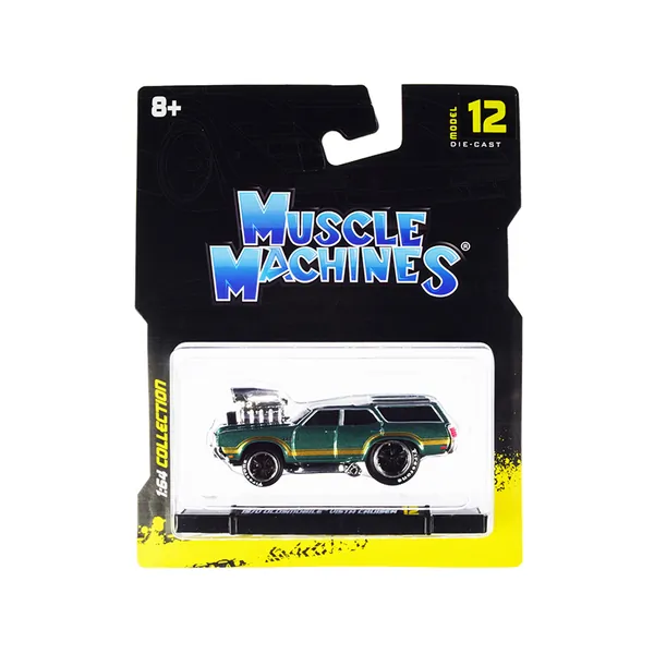 Muscle Machines 15556grn — 1970 Oldsmobile Vista Cruiser Diecast Model Car - Green Metallic
