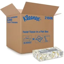 KIMBERLY CLARK KCC 21606CT — Kimberly-Clark Facial Tissue With Pop-Up Dispenser - 2 Ply - White - 125 Per Box - 48 / Carton