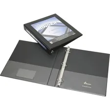 National Industries For the Blind 7510014621390 — SKILCRAFT D-ring Frame View Binder - 1 Binder Capacity - Letter - 8 1/2 x 11 Sheet Size - 3 x D-Ring Fastener(s) - Internal Pocket(s) - Black - Recycled - Business Card Holder, Clear Overlay, Spine Label - 1 Each