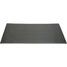 National Industries For the Blind 7220016163624 — SKILCRAFT Ribbed Vinyl Anti-fatigue Floor Mat - 60 Length x 36 Width x 0.38 Thickness - Rectangle - Vinyl, Closed-cell PVC - Black