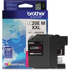 Brother LC20EM — Brother LC20EM INKvestment Super High Yield Magenta Ink Cartridge - Inkjet - Super High Yield - 1200 Pages - Magenta - 1 Each
