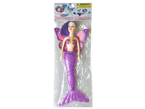 Bulk Buys GE541 — Battery Operated Butterfly Mermaid Doll - Assorted Styles