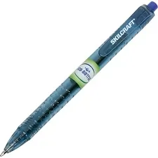 National Industries For the Blind 7520016827167 — SKILCRAFT Blue Ink Retractable Ballpoint Pens - TAA Compliant - Medium Pen Point - 0.7 mm Pen Point Size - Conical Pen Point Style - Retractable - Blue - Transparent Blue Barrel - 12 / Dozen
