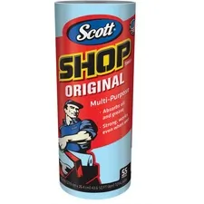 KIMBERLY CLARK KCC 75130 — Scott Shop Towels - 1 Ply - 55 Sheets/Roll - Blue - Strong, Durable, Absorbent - For Garage, Automotive - 30 / Carton