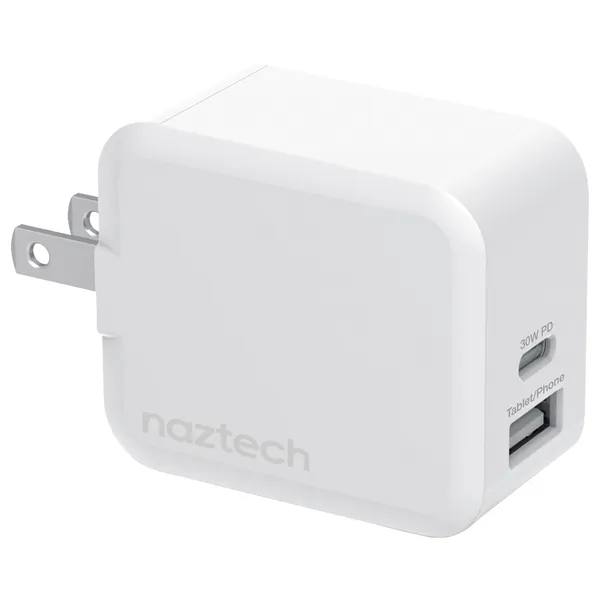 NAZTECH 15387 — 30W USBC WALL CHRGR WHT
