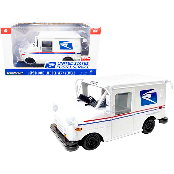 Greenlight 51412 - USPS LLV Long Life Postal Delivery Vehicle White with Stripe