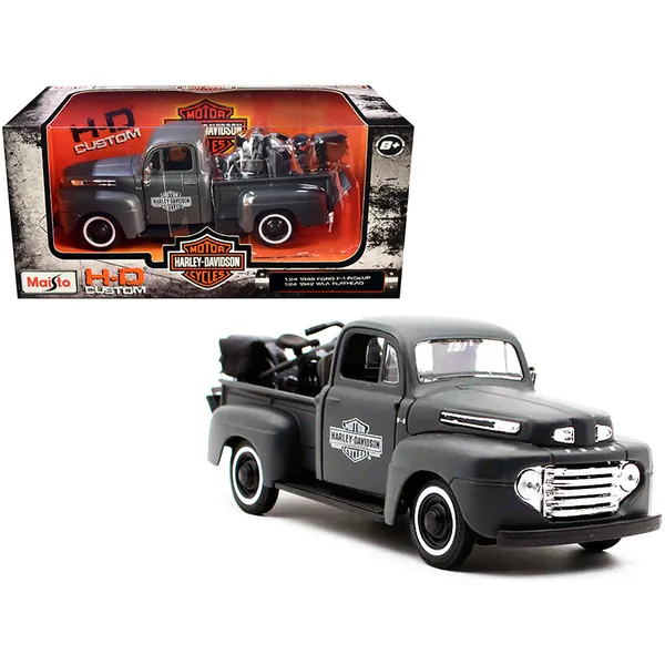Maisto 32185gry — 1948 Ford F-1 & 1942 Harley-Davidson WLA Diecast Models