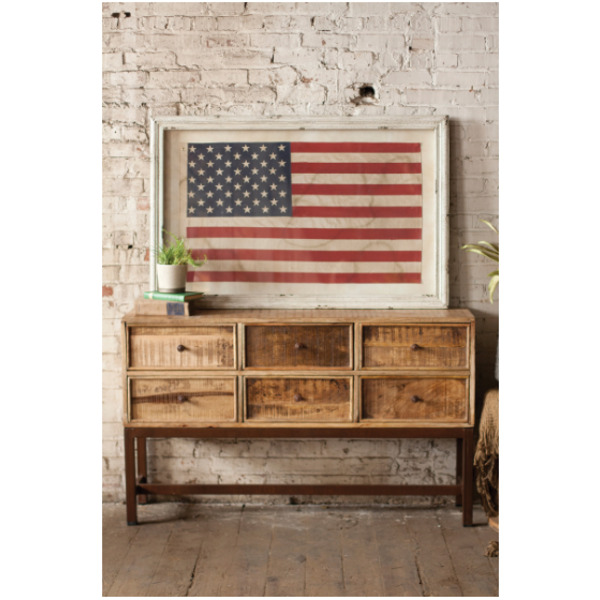 Kalalou CLA1003 - Large Framed American Flag Under Glass 47.5 X 31.5T