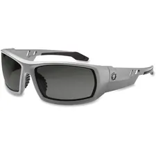 Tenacious Holdings Inc EGO 50133 — Ergodyne Fog-Off Smoke Lens/Gray Frame Safety Glasses - Durable, Flexible, Non-slip, Scratch Resistant, Anti-fog, Perspiration Resistant - Ultraviolet Protection - Polycarbonate Lens, Nylon Frame, Polycarbonate Temple - Gray - 1 Each
