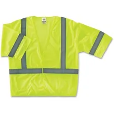 Tenacious Holdings Inc EGO 22023 — GloWear Class 3 Lime Economy Vest - Reflective, Machine Washable, Lightweight, Pocket, Hook & Loop Closure - Small/Medium Size - Polyester Mesh - Lime - 1 / Each