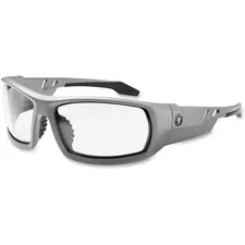 Tenacious Holdings Inc EGO 50100 — Ergodyne Clear Lens/Gray Frame Safety Glasses - Durable, Flexible, Non-slip, Scratch Resistant, Anti-fog, Perspiration Resistant, Comfortable - Ultraviolet Protection - Polycarbonate Lens, Nylon Frame, Polycarbonate Temple, Rubber Nose Pad - Matte Gray, Clear - 1 Each