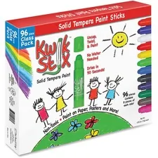 THE PENCIL GRIP TPG 696 — The Pencil Grip Kwik Stix 96-Piece Tempera Paint Sticks - 96 / Box - Assorted