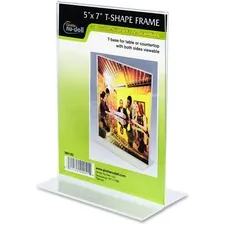 NuDell Manufacturing Company Inc NUD 38018Z — NuDell Double-sided Sign Holder - 1 Each - 5 Width x 7 Height - Rectangular Shape - Self-standing - Plastic - Clear