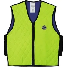 Tenacious Holdings Inc EGO 12534 — Ergodyne Chill-Its Evaporative Cooling Vest - Comfortable, High Visibility, Ventilation, Stretchable, Water Repellent, Lightweight, Durable, Washable, Reusable, Zipper Closure - Large Size - Polymer, Nylon - Lime - 1 / Each