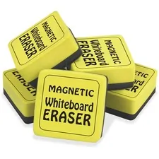 THE PENCIL GRIP TPG 355 — The Pencil Grip Magnetic Whiteboard Eraser - 2 Width x 2 Length - Durable, Lightweight, Soft, Magnetic - Yellow - 12 / Pack