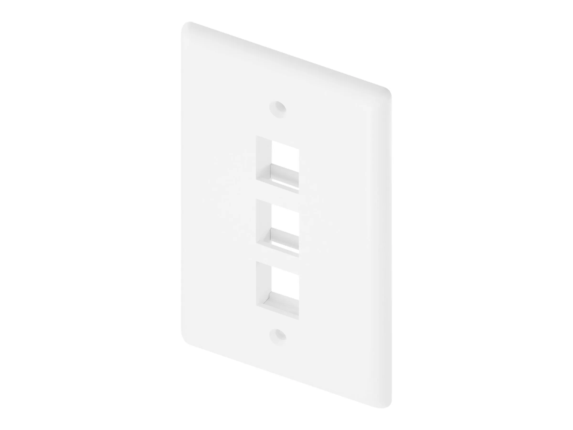 UNC GROUP LLC WP-3P-WHT - 3PORT WALL PLATE, SINGLE GANG, WHITE