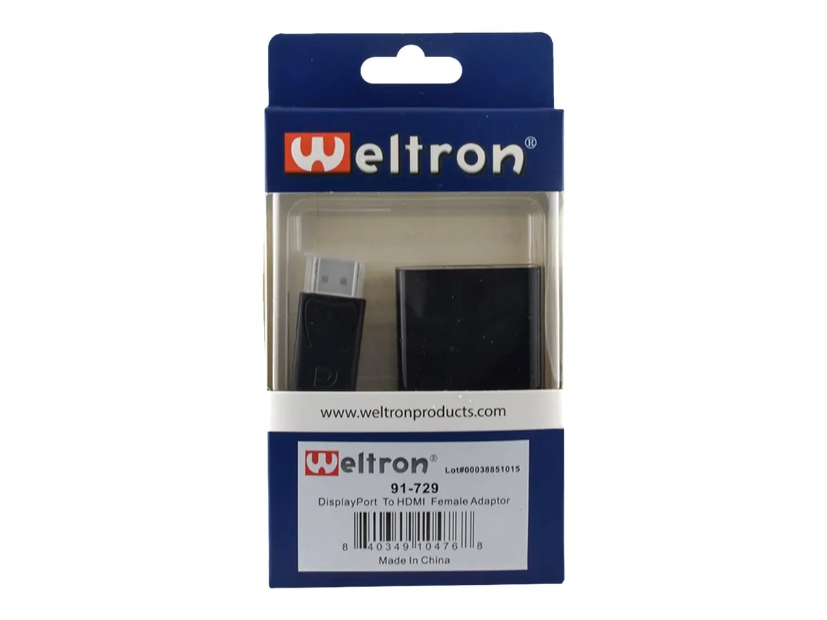 WELTRON 91-729 — DISPLAY PORT MALE TO HDMI FEMALE
