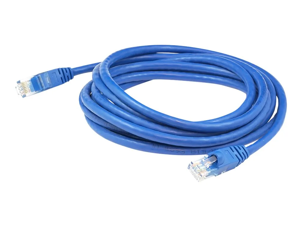 ADDON ADD-25FCAT6A-BE — 25FT BLUE CAT 6A PVC ETHERNET CABLE SNAGLESS BUBBLE BOOT RJ-45 M/M
