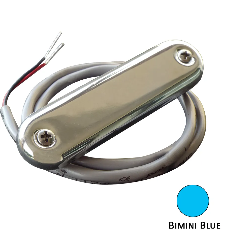 Shadow-Caster LED Lighting SCM-CL-BB-SS-4PACK — Marine LED Courtesy Light - 316 SS Cover - Bimini Blue - 4-Pack