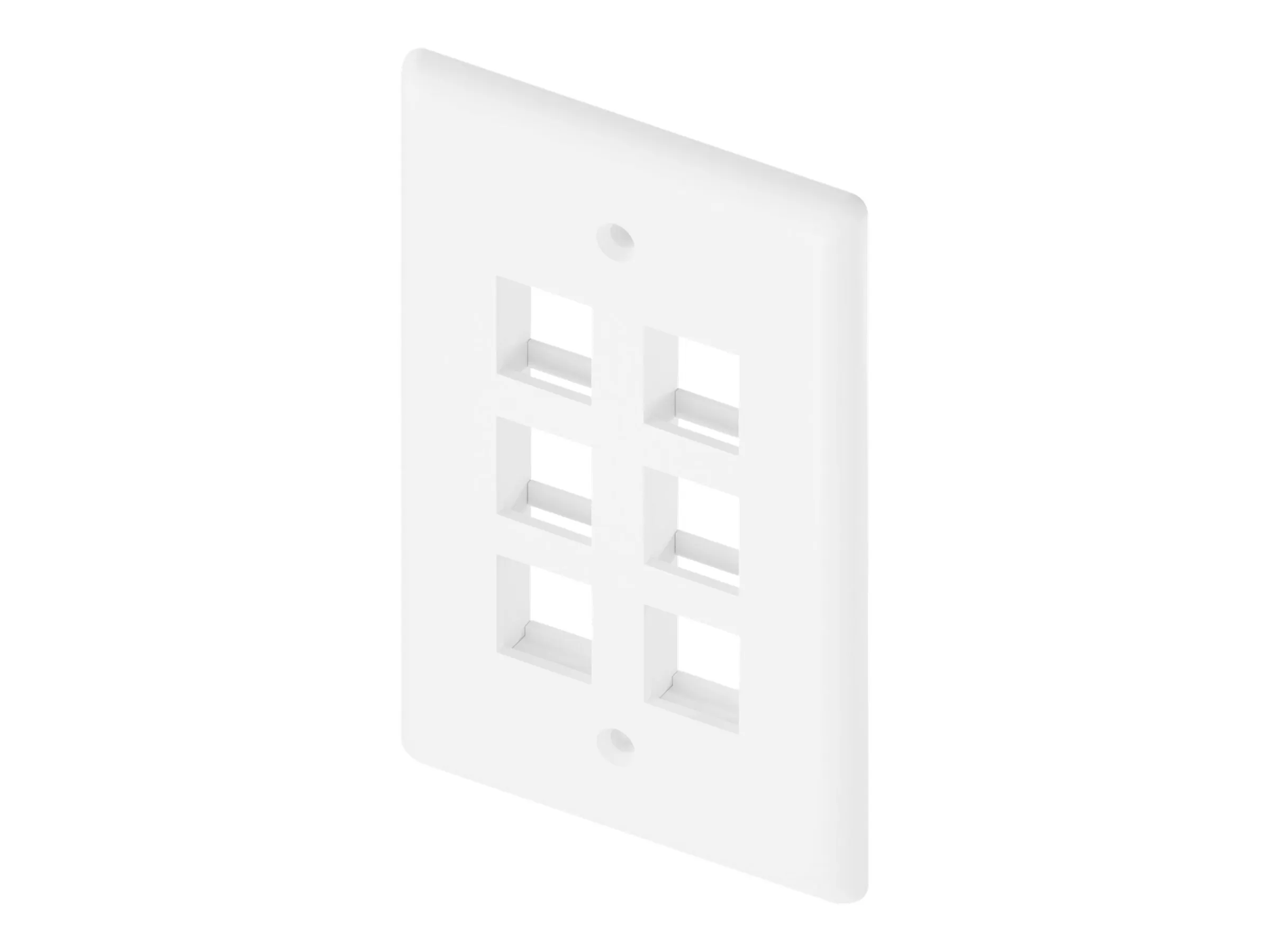 UNC GROUP LLC WP-6P-WHT - 6PORT WALL PLATE, SINGLE GANG, WHITE