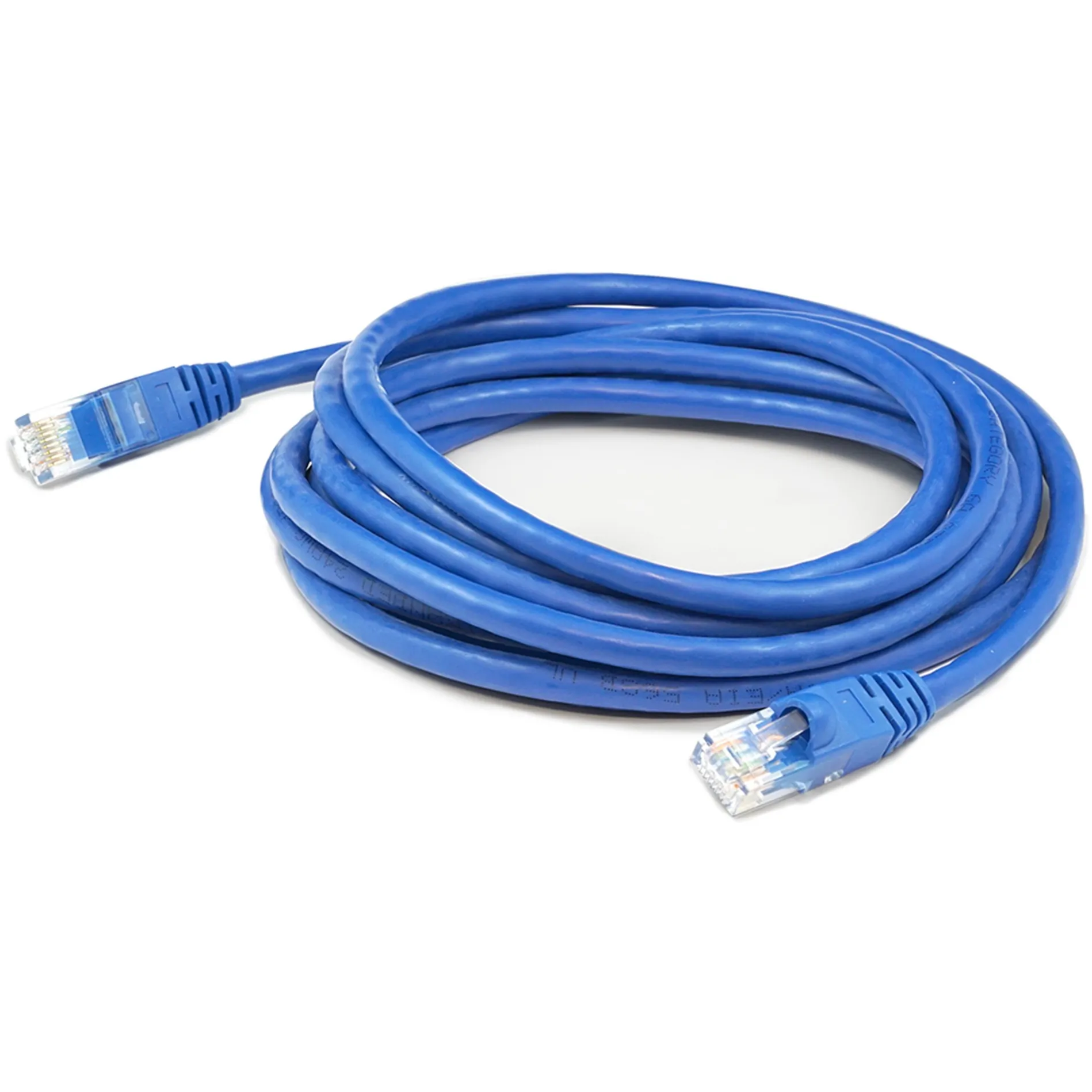 ADDON ADD-7FCAT6A-BE — 7FT BLUE CAT 6A PVC ETHERNET CABLE SNAGLESS BUBBLE BOOT RJ-45 M/M