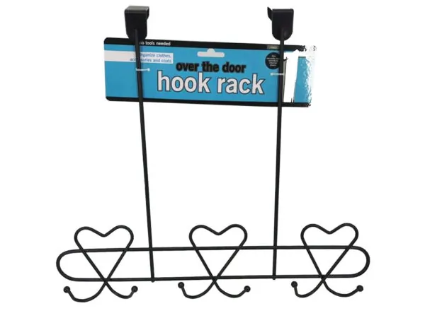 Bulk Buys HC510 — Elegant Iron Heart-Shaped Over the Door Hook for Home Decor