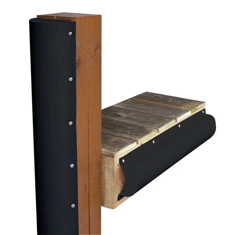 Dock Edge 1020-B-F — Dock Edge 6' Black Piling Bumper with End Cap