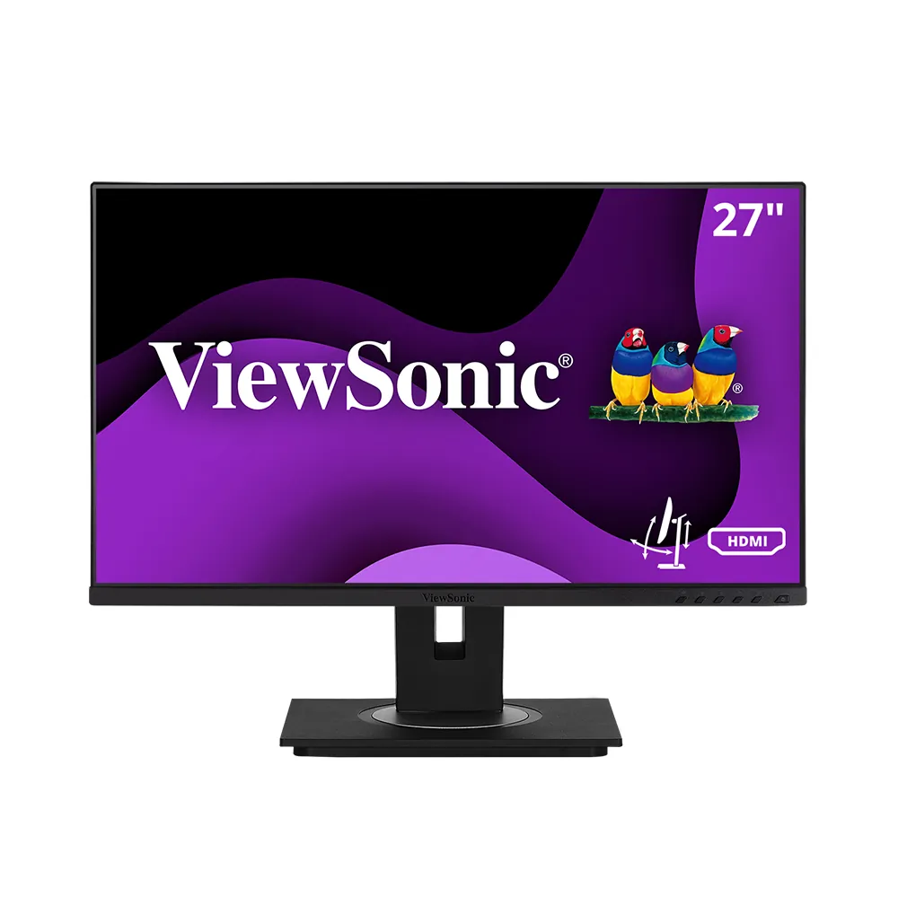 VIEWSONIC VG2748A — 27IN ERGONOMIC 40-DEGREE TILT 1080P IPS MONITOR W/ HDMI, DP, VGA.
