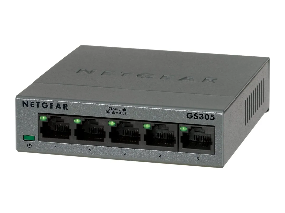 NETGEAR NET-GS305-300PAS - 5-Port Gigabit Ethernet Switch for Home Networking