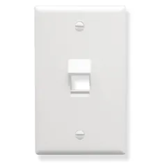 Cablesys ICC-IC107DA1WH — Angled 1-Gang 1-Port Face Plate - White