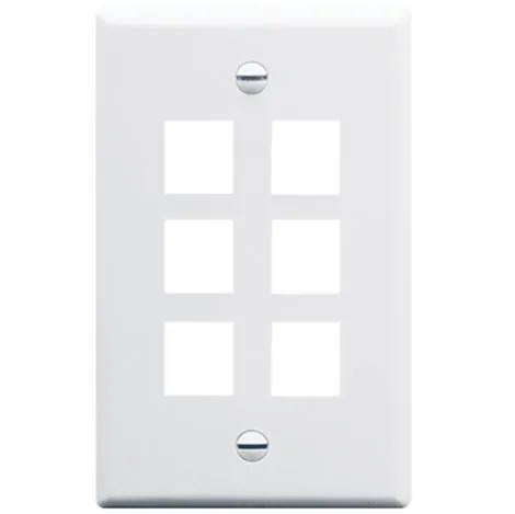 Cablesys ICC-IC107LF6WH — Oversized 6-Port Face Plate - White