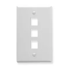 Cablesys ICC-IC107LF3WH — Oversized 3-Port Face Plate - White for Standard Boxes